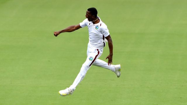 Shamar Joseph celebrates a wicket against Australia in the second Test. (West Indies Cricket | X)